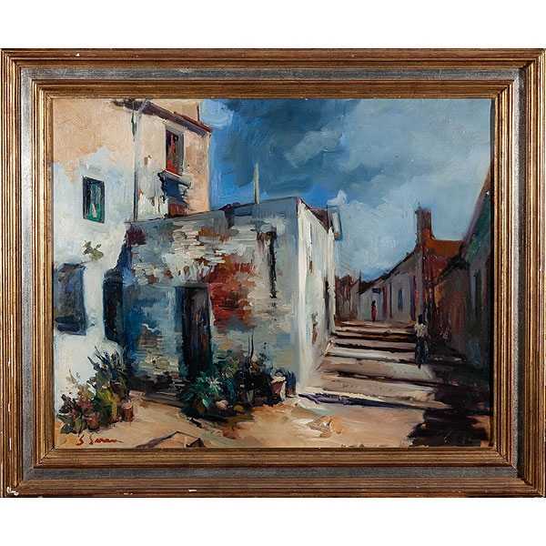Joan Serra Melgosa (Lérida, 1899 - Barcelona, 1970) "Carrer de poble"