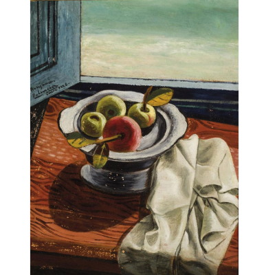 Benjam&iacute;n Palencia. "Bodeg&oacute;n (1926)". &Oacute;leo sobre lienzo adherido a tabla. Firmado y fechado (1926)  