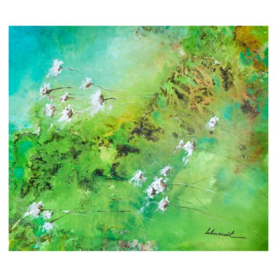 Elba Schwerdt (Bah&iacute;a Blanca, Argentina, 1956) Composici&oacute;n en verde. T&eacute;cnica mixta sobre tela.