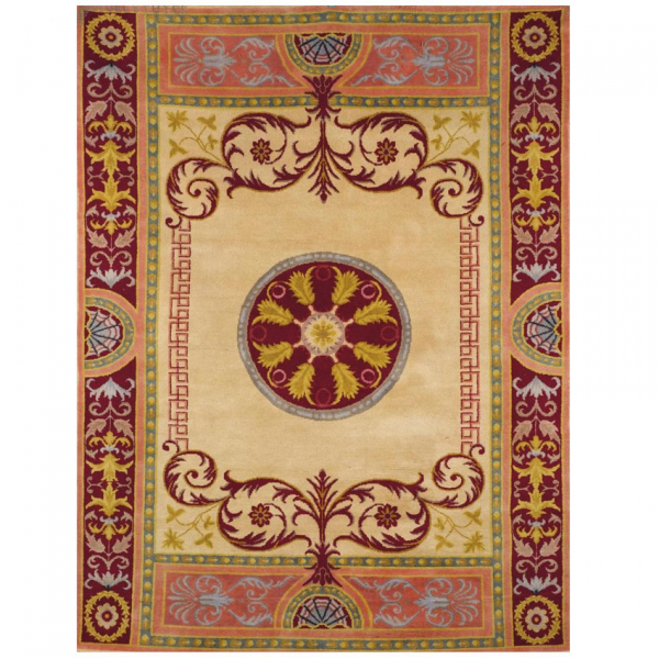 Alfombra diseño Carlos IV, firmada M. Stuyck, de nudo español.