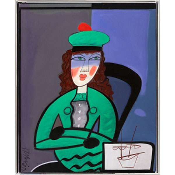 JUAN GARCÉS ESPINOSA  (Marín, Pontevedra 1935 - Madrid 2014) &quot;Chica con boina verde&quot;  