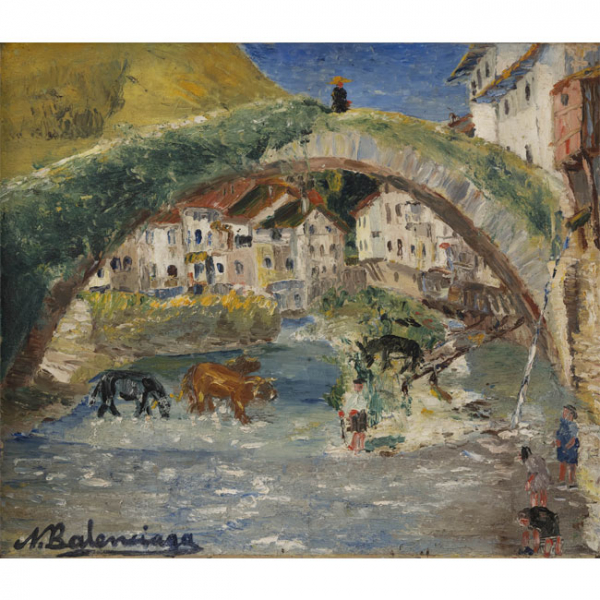 &quot;Puente de Urrestilla&quot; Autoría: NARCISO BALENCIAGA (Arrona, Guipúzcoa, 1905-México, 1935)  