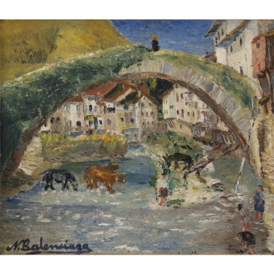 &quot;Puente de Urrestilla&quot; Autoría: NARCISO BALENCIAGA (Arrona, Guipúzcoa, 1905-México, 1935)  