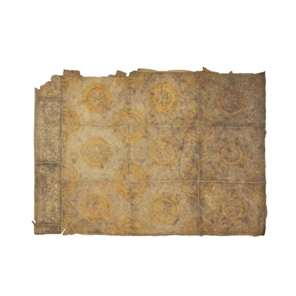 Gran pieza de Guadamec&iacute; en piel. Trabajo Espa&ntilde;ol, circa 1500. 