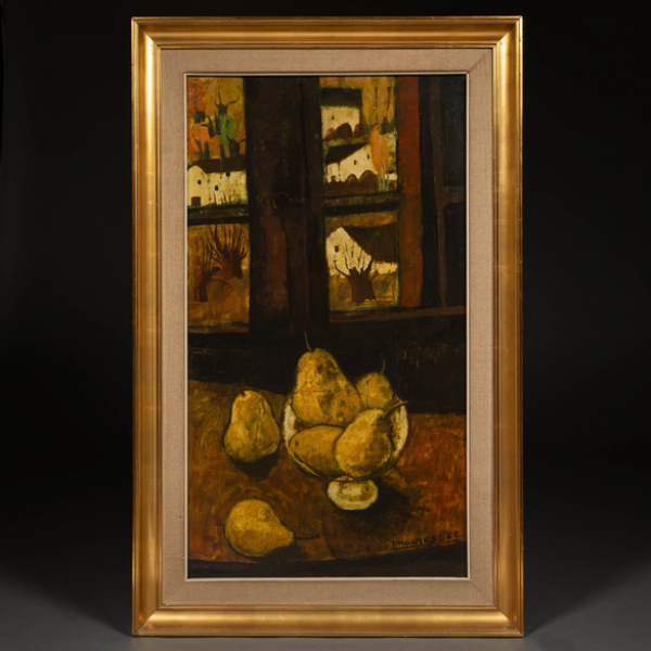 "Bodegón de peras junto a la ventana" JESÚS MONTES IRIBARREN (Irún, 1940)