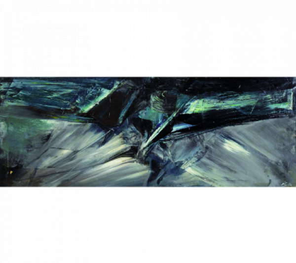 MANUEL VIOLA (Zaragoza,1916 - San Lorenzo de El Escorial, 1987)  Vientos lejanos (homenajes a Alberti), c.1964   Óleo sobre lienzo. 