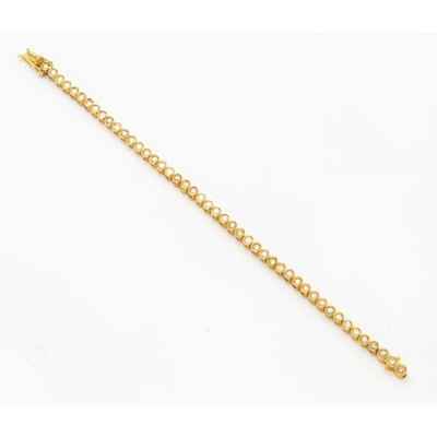 Pulsera riviere en oro amarillo con 46 diamantes talla brillante