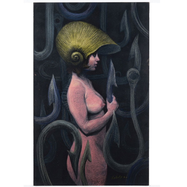 ROBERTO FABELO (Camag&uuml;ey, Cuba, 1950) "Sirena" (2006).  Pastel y &oacute;leo sobre lienzo. 