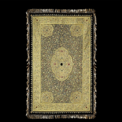 Tapiz bordado "Zardozi", con gemas de colores, India, s.XX. 
