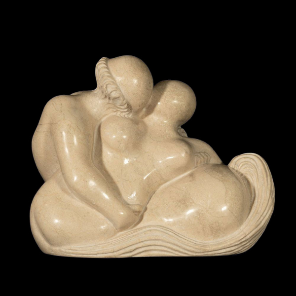 BALTASAR LOBO (Zamora, 1910 - París, 1993) "La Femme et le Centaure" en mármol labrado. 