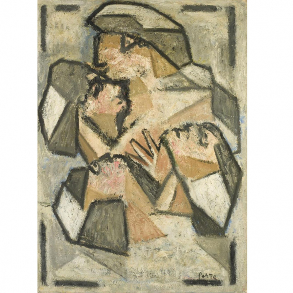 Ginés Parra.   "Bailarina clásica (1948)". Óleo sobre lienzo. Firmado en el ángulo inferior derecho. Al dorso fechado (Mai 48).