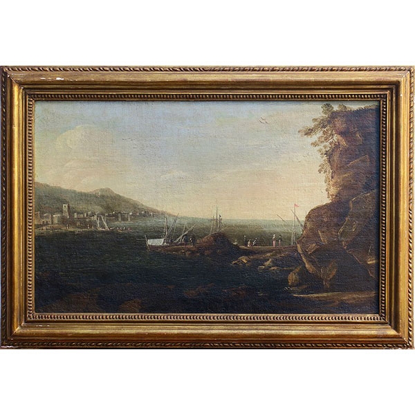 Escuela holandesa, S.XVIII "Escena de puerto"