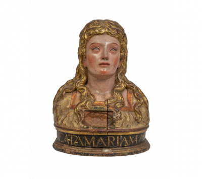 Maria Magdalena penitente.  Busto relicario.  Círculo de Juan de Juni, España, S. XVI. 