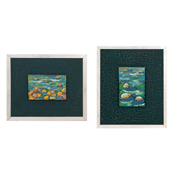 SARA ODRIOZOLA   (Bilbao S. XX)  &quot;Nenúfares (pareja)&quot;  Óleo / Tabla 