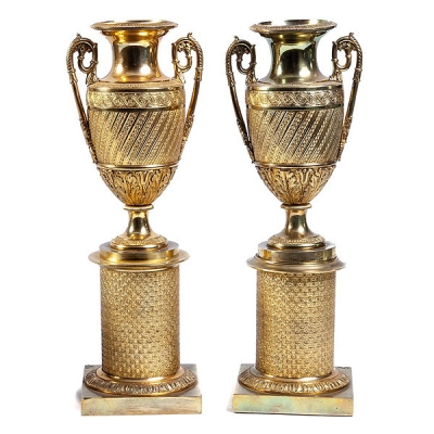 Pareja de &aacute;nforas francesas de &eacute;poca Imperio