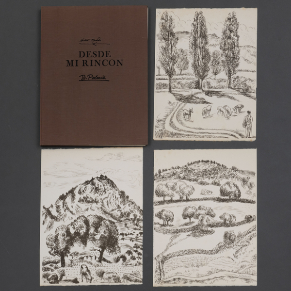 "Antonio Machado desde mi rincón"  BENJAMIN PALENCIA( Albacete, 1894 - Madrid, 1980)   Carpeta de 10 litografías firmadas y numeradas a lápiz. 