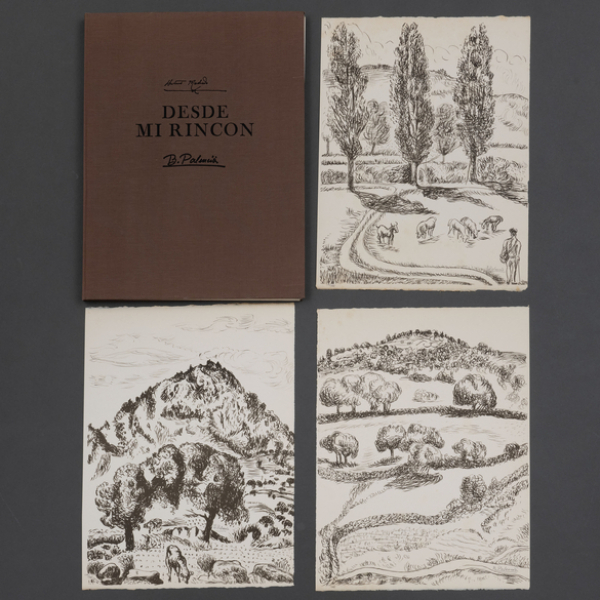 "Antonio Machado desde mi rinc&oacute;n"  BENJAMIN PALENCIA( Albacete, 1894 - Madrid, 1980)   Carpeta de 10 litograf&iacute;as firmadas y numeradas a l&aacute;piz. 