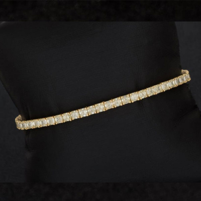Pulsera de oro con diamantes carr&eacute; 12 cts