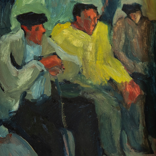 "Pescadores descansando"   IGNACIO CRUCETA (Bilbao, 1945-1993)