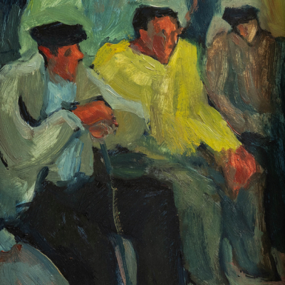 &quot;Pescadores descansando&quot;   IGNACIO CRUCETA (Bilbao, 1945-1993)