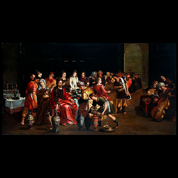 Atribuido a FRANS FRANCKEN II (Amberes 1581 - 1642) - Las bodas de Can&aacute;.