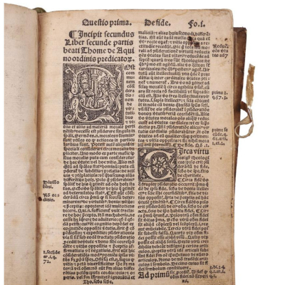 SANTO TOMAS DE AQUINO. "EXPLICIT TABULA ALPHABETICA LIBRI INTITULATI..." Par&iacute;s: Francisci Regnault, 1520.