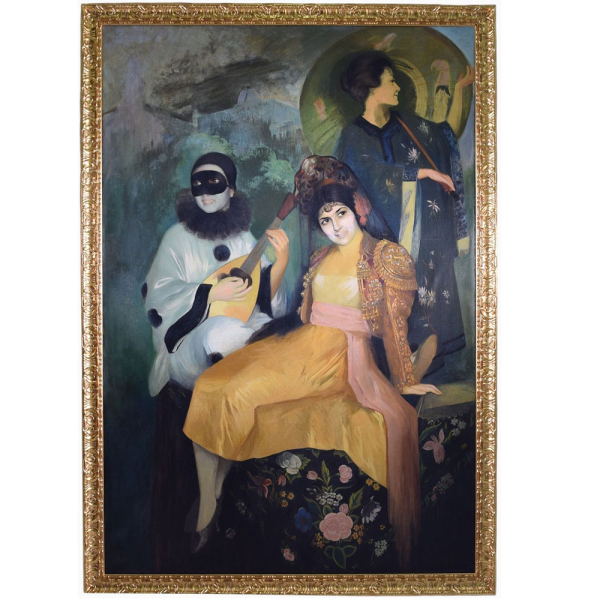 FRANCESC PAUSAS COLL (Barcelona, 1877 - 1944) "Carnaval". &Oacute;leo sobre lienzo. 