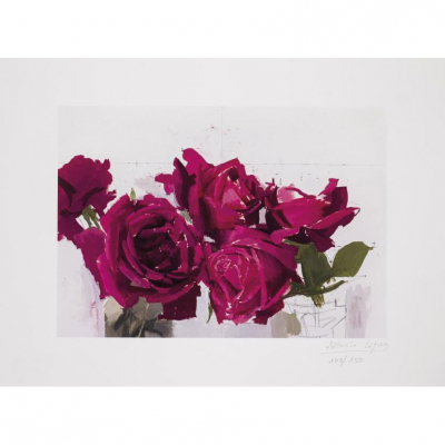 Antonio López.   &quot;Rosas rojas (2011)&quot;. Digigrafía sobre papel Arches Velin Museo con sello en seco del editor. Firmada 