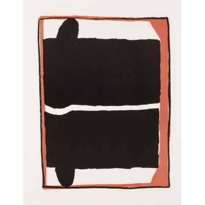 Jos&eacute; Guerrero. "Rojo y negro (1975)". Litograf&iacute;a sobre papel BFK Rives. Firmada