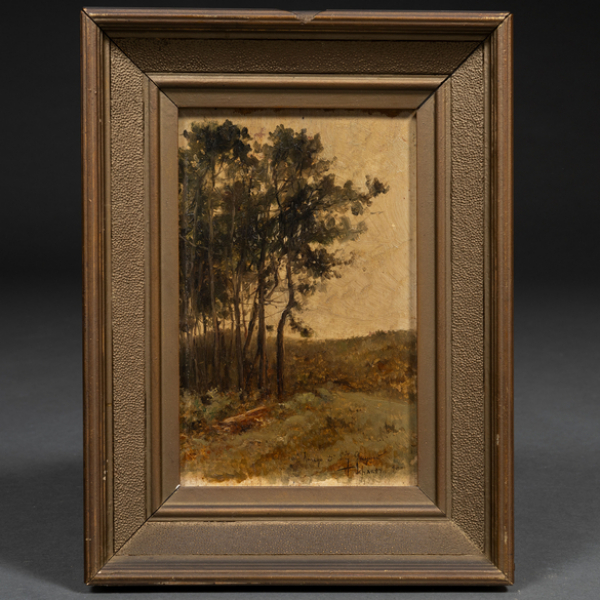 "Paisaje con árboles" AGUSTÍN LHARDY (Madrid, 1847-1918)