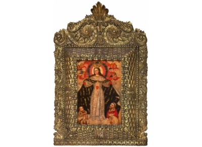 CÍRCULO DE DIEGO DE ALIAGA (act. 1772- 1776)  Virgen de la Merced con San Pedro Nolasco y San Ramón Nonato 
