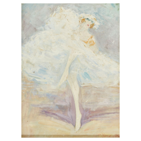 Pere Isern Aliè (Barcelona, 1876-1946) Bailarina. Óleo sobre papel. Firmado.