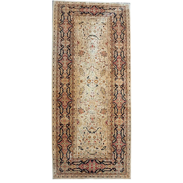 Gran alfombra persa de lana y seda