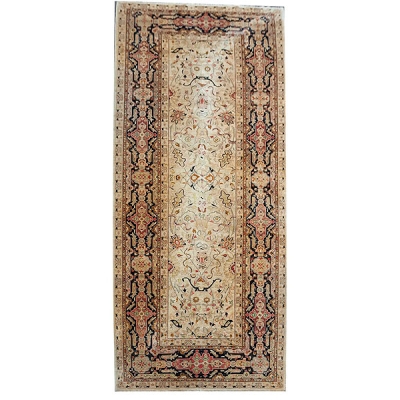 Gran alfombra persa de lana y seda