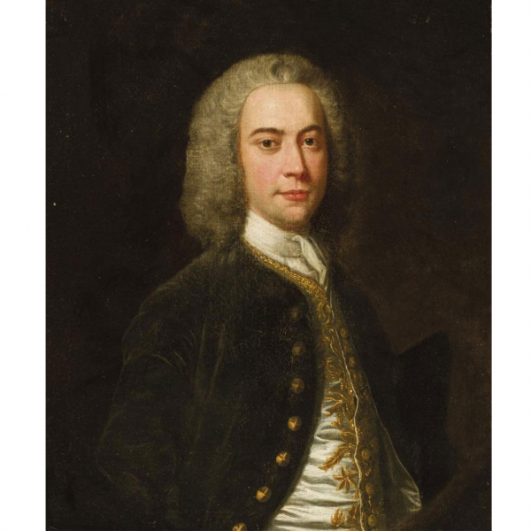 Allan Ramsay.    "Retrato de caballero". Óleo sobre lienzo. 