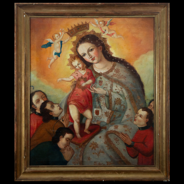 Escuela colonial de Cuzco - Virgen con Niño - siglo XVII.