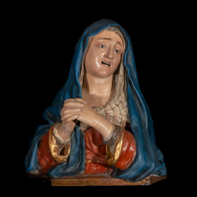 Dolorosa, atribuida a Diego Antonio de Mora López, escultor (1658-1729), escuela Barroca Granadina del siglo XVIII.