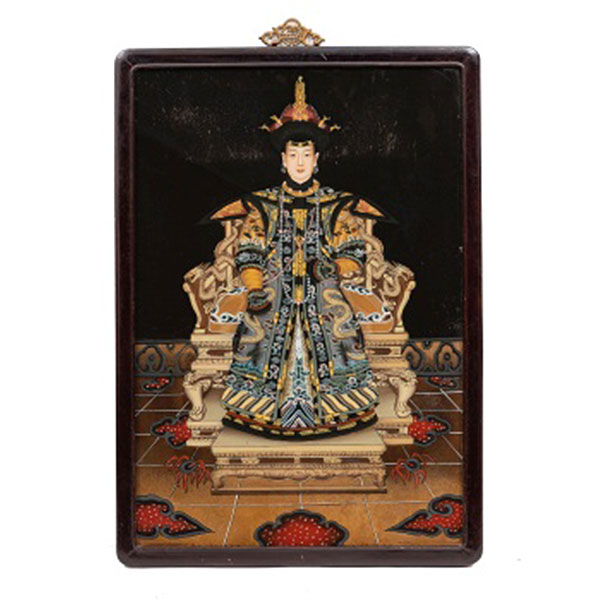 ESCUELA CHINA    (Pp. S.XX) "Personaje oriental" Acrílico / Tabla 