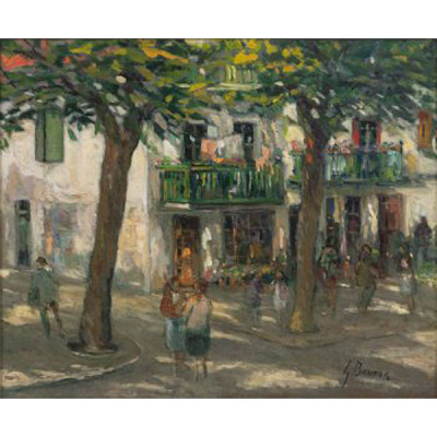 CARMELO GARCÍA BARRENA  (Bilbao 1926 - 2000) &quot;Fuenterrabia. Calle San Pedro&quot;