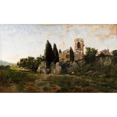 Modesto Urgell. Tocando a oración