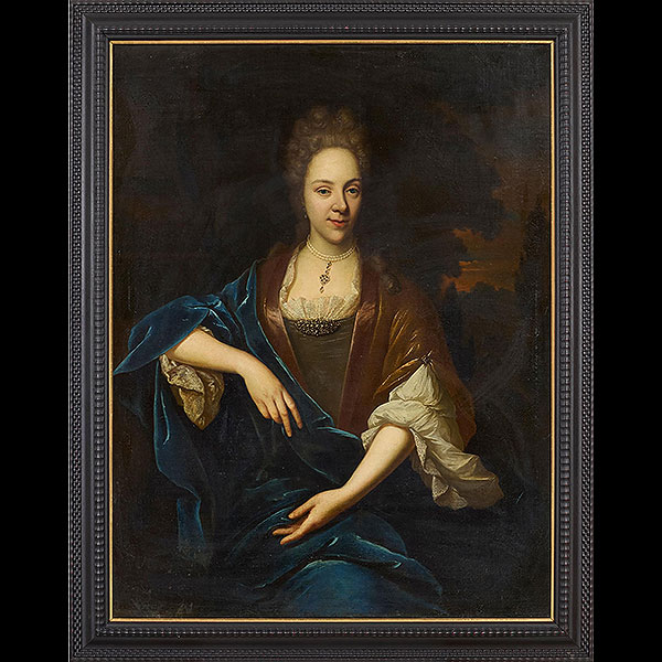 Escuela Alemana del siglo XVII - Retrato de mujer noble.