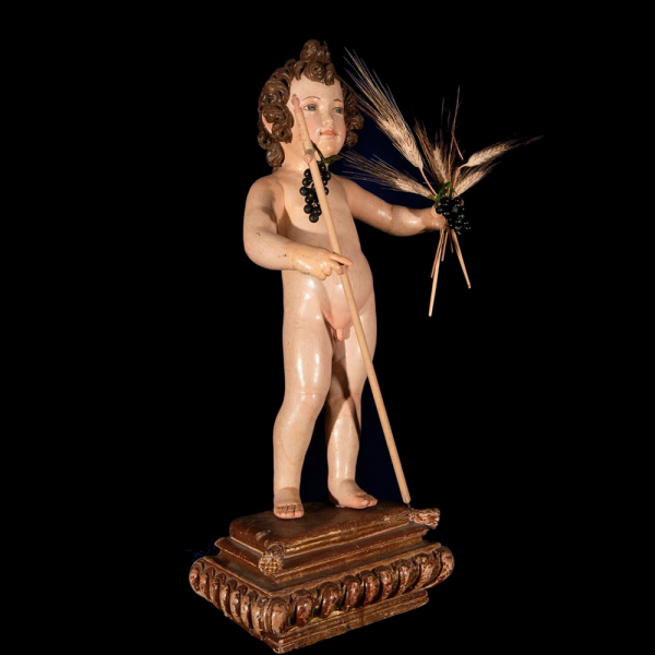 Importante Niño Montañesino en madera del siglo XVII.