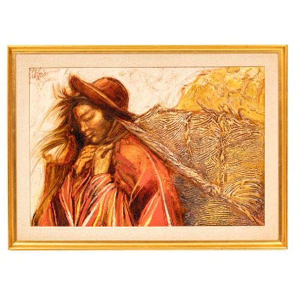 FERNANDO CALDERÓN Y LÓPEZ DE ARROYABE  (Santander 1928 - 2003) "India con cesta"