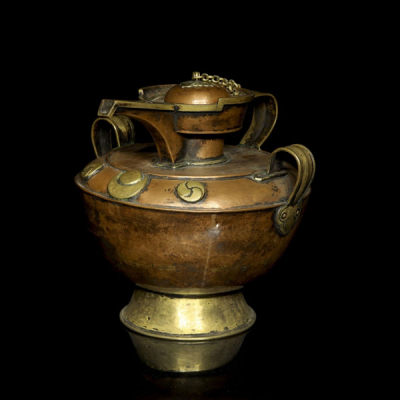 Jarra de bronce, Tíbet, dinastía Qing.  