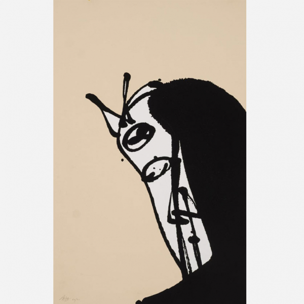 Antonio Saura. "Toro (1997)". Serigrafía sobre papel. Firmada