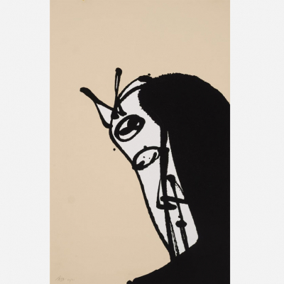 Antonio Saura. &quot;Toro (1997)&quot;. Serigrafía sobre papel. Firmada