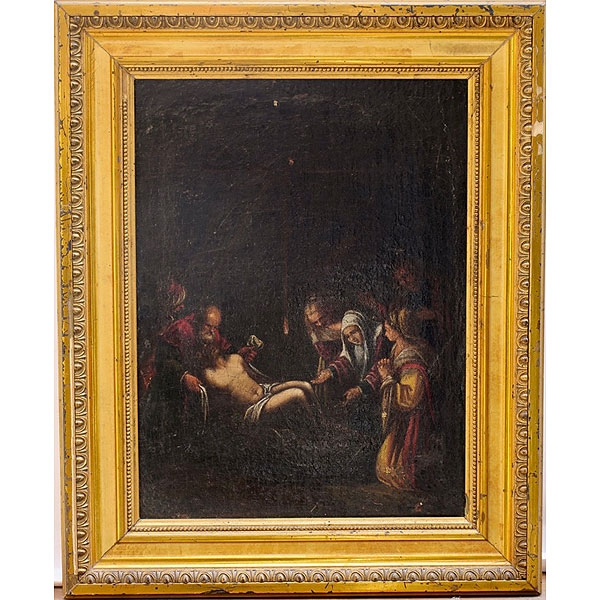 Escuela italiana, S.XVII. Círculo de los Bassano "Llanto sobre Cristo muerto"