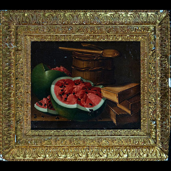 Escuela Española del siglo XVIII - Bodegón de frutas con barril