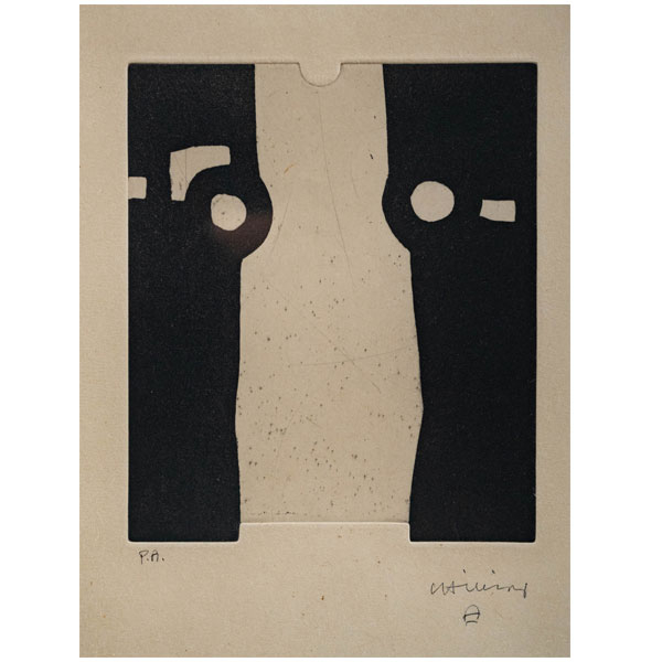 "Homenaje a Balenciaga II"  EDUARDO CHILLIDA (San Sebastián, 1924-2002). Aguafuerte y Aguatinta /papel