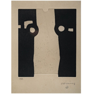 "Homenaje a Balenciaga II"  EDUARDO CHILLIDA (San Sebasti&aacute;n, 1924-2002). Aguafuerte y Aguatinta /papel